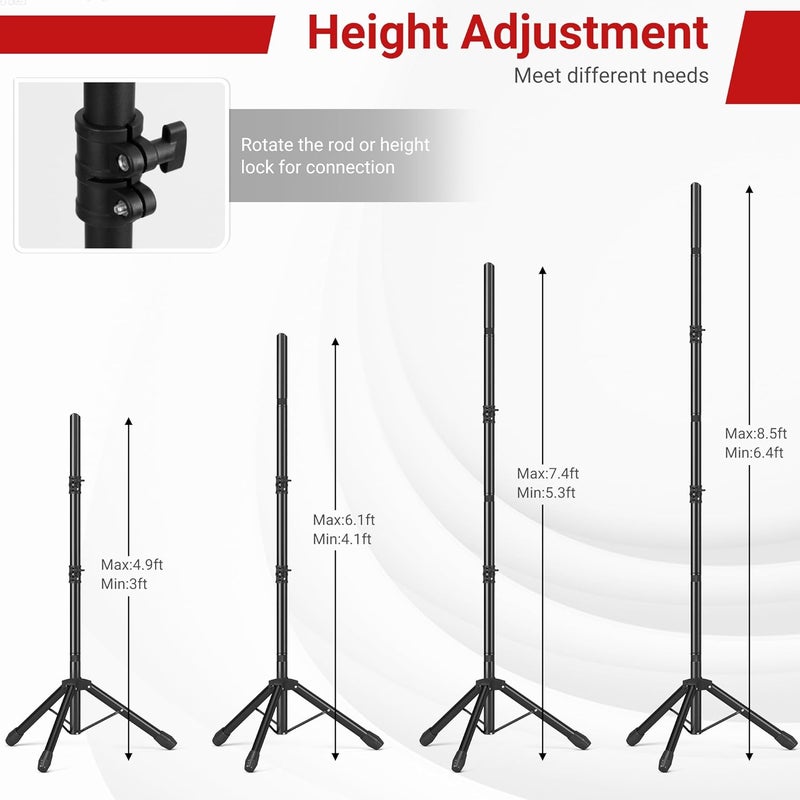 JSungo 10x8.5 FT Backdrop Stand for Parties, Adjustable Photo Backdrop Stand Kit with Carrying Bag, Portable Background Stand Backdrop for Wedding, Photoshoot, and Photo Studio - Image 3